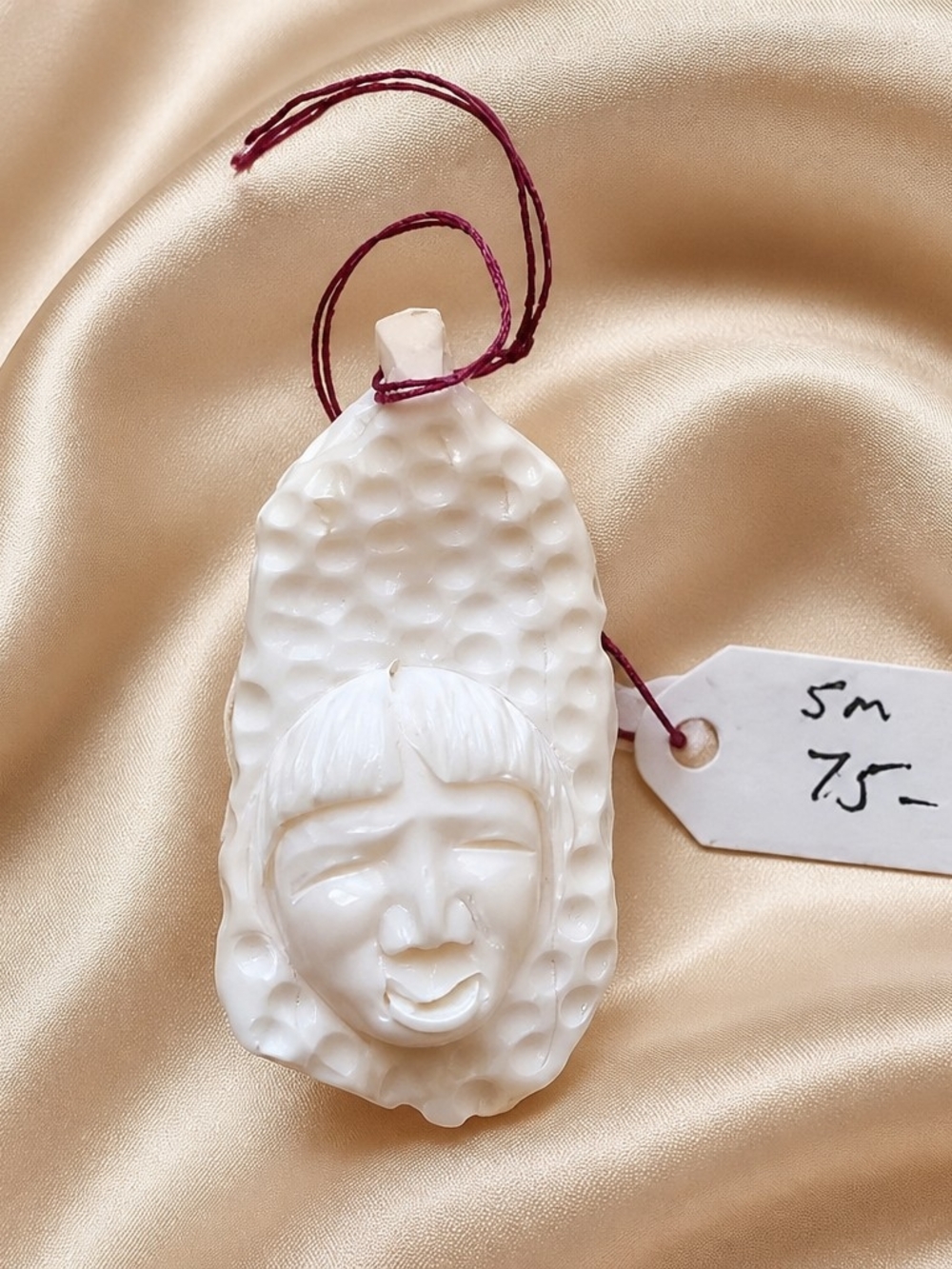 Carved Walrus Tooth Pendant 2 Side Carved- Women's Accessory